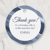 Klassisch-blau-modern 1. Kommunion, Taufe Geschenkanhänger (Rückseite)