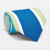 Klassisch blau und weiß mit weichen, grünen Streif Krawatte (Gerollt)