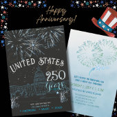 Klassisch Blau US 250 Jahre Feuerwerk-Einladung Einladung