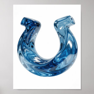 Klassisch Blau WATER Künstlerisches Motiv Poster