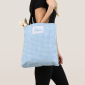 Klassisch Blau & Weiß Gingham | Personalisierter N Tasche (Von Nahem)