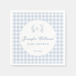 Klassisch-blaue Babydusche Teller Serviette
