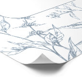 Klassisch blaue Blumen Hochzeitskarte Poster (Ecke)