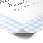 Klassisch blaue Gingham-Babys sind süß Poster (Ecke)