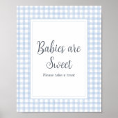 Klassisch blaue Gingham-Babys sind süß Poster (Vorne)