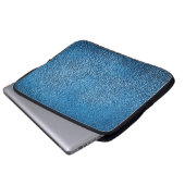 Klassisch blaue Lederhintergrundtextur Closeup.bl Laptopschutzhülle (Vorne Knopf)