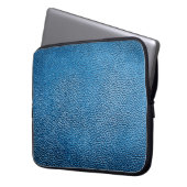 Klassisch blaue Lederhintergrundtextur Closeup.bl Laptopschutzhülle (Vorderseite Links)