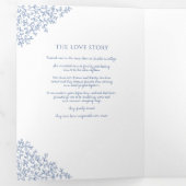 Klassisch blaue monogramm Kunstgeschichte Widmung  Dreifach-gefaltete Programmkarte (Innen Erste Seite)