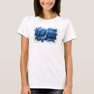 Klassisch Blaue NEW YORK Zitat-Shirt T-Shirt
