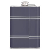 Klassisch blaue personalisierte Monogramm-Initiale Flachmann (Rückseite)