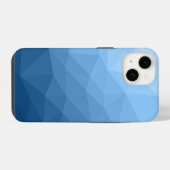 Klassisch blauer Gradient geometrisches Mesh-Muste iPhone Hülle (Rückseite (Horizontal))