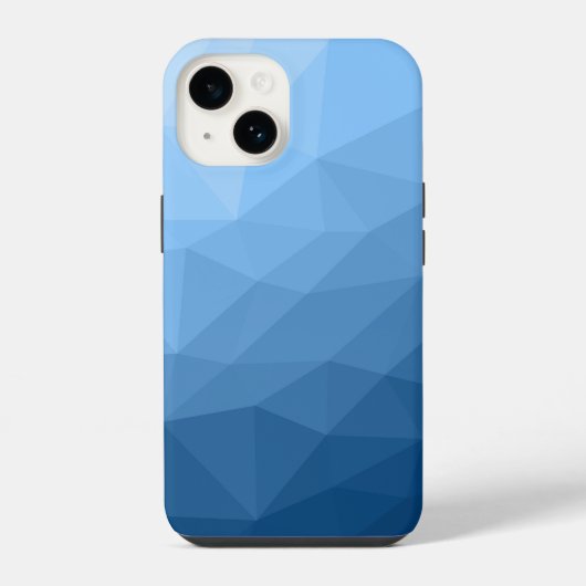 Klassisch blauer Gradient geometrisches Mesh-Muste iPhone Hülle (Rückseite)