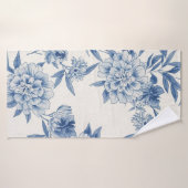 Klassisch Blaues Blumen-Toile-Wasserfarbenmuster W Badehandtuch (Badehandtuch)