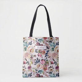 Klassisch Blush Pink Green Blue Floral Tasche