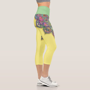 Klassisch buntes Mandala Indien Stil 1 Capri Leggings
