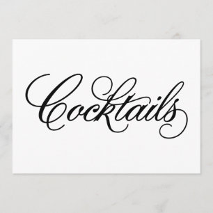 Klassisch Cocktails Hochzeitsschild Einladung