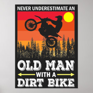 Klassisch Coole Vintage Retro Motocross Dirt Bike Poster