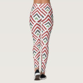 Klassisch diagonal geometrisch zigzag burgundy bla leggings (Rückseite)