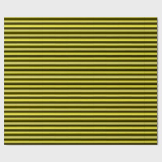 Klassisch dünn schwarz und gelb gestreift geschenkpapier (Flach)