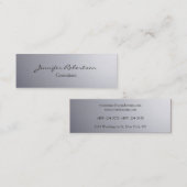 Klassisch einfach grau Schlicht Einzigartig Slim Mini Visitenkarte (Vorne/Hinten)