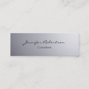 Klassisch einfach grau Schlicht Einzigartig Slim Mini Visitenkarte