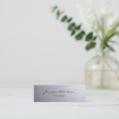 Klassisch einfach grau Schlicht Einzigartig Slim Mini Visitenkarte (Stehend Vorderseite)