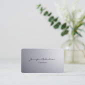 Klassisch einfach grau Schlicht einzigartig Visitenkarte (Stehend Vorderseite)