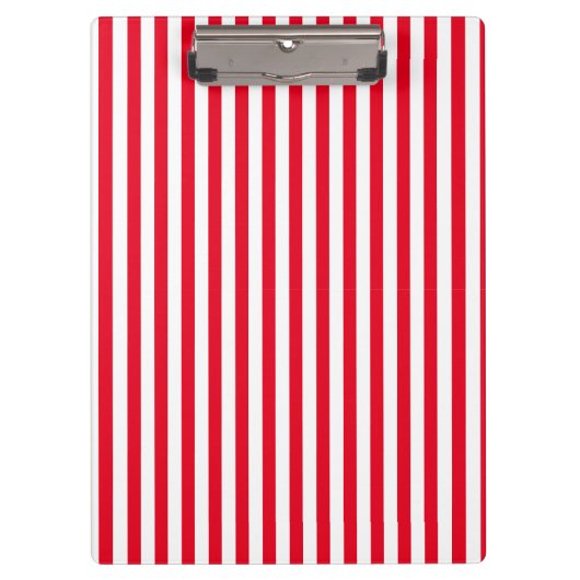 Klassisch einfach, modern rot und weiß gestreift klemmbrett (Vorderseite)