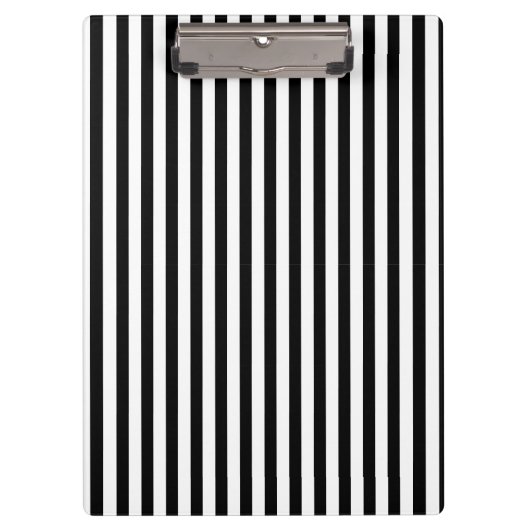 Klassisch einfach, modern, schwarz und weiß gestre klemmbrett (Vorderseite)