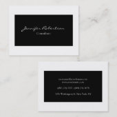 Klassisch einfach Schwarz-weiß Schlicht einzigarti Visitenkarte (Vorne/Hinten)