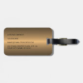 Klassisch einfache Black Bronze Gold Steel Metalli Gepäckanhänger (Rückseite horizontal)