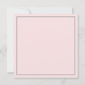 Klassisch einfache Elegance Blush Pink Square Hoch Einladung (Rückseite)
