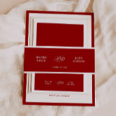 Klassisch einfache, elegante Rote Hochzeit Einladungsbanderole