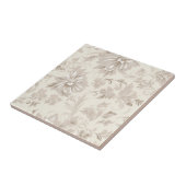 Klassisch einfache florale weiche Beigetöne Fliese (Seite)