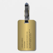 Klassisch einfache schwarzgelbe Gold-Stahl-Metalli Gepäckanhänger (Rückseite vertikal)