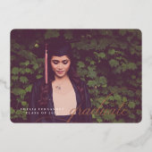 Klassisch einfache Script Foil Grad Bekanntgabe Folieneinladung (Vorderseite)