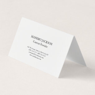Klassisch einfaches Weiß minimalistisches professi Visitenkarten