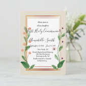 Klassisch & elegant Ausgezeichnet First Holy Comm Einladung (Stehend Vorderseite)