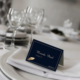 Klassisch & Elegant I Dunkelblau I Menüplatzkarten Tischnummer