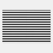 Klassisch elegant Moderne Schwarz-Weiß gestreift Geschenkpapier Set (Vorderseite)