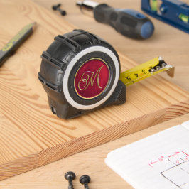 Klassisch elegant Rot und Gold Vintag Mit Monogram Maßband