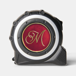 Klassisch elegant Rot und Gold Vintag Mit Monogram Maßband
