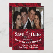 Klassisch, elegant, Save the Date, Einladung (Vorne/Hinten)