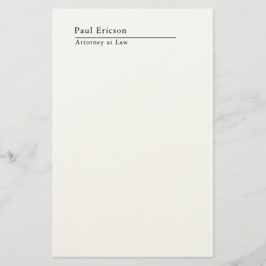 Klassisch Elegant Schlicht Professionell Briefpapier (Vorderseite)