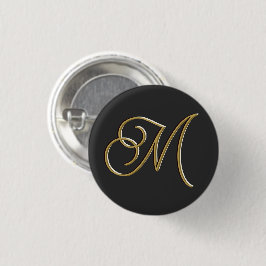 Klassisch Elegant Schwarz und Gold Vintag Mit Mono Button