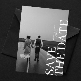 Klassisch elegante 2-Foto-Hochzeit Save The Date