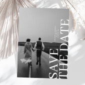 Klassisch elegante 2-Foto-Hochzeit Save The Date