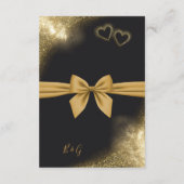 klassisch elegante filigrane schwarze goldene Hoch Begleitkarte (Rückseite)