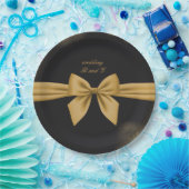 klassisch elegante filigrane schwarze goldene Hoch Pappteller (Party)