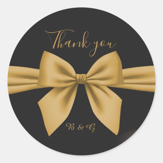 klassisch elegante filigrane schwarze goldene Hoch Runder Aufkleber (Vorderseite)